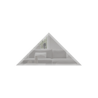 Płytka fazowana lustro srebrne trójkąt 247,5mm x 247,5mm (przekątna 350mm)