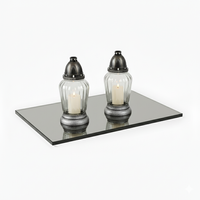 Szklana podstawka pod znicze lub świece 400x300mm grafitowa