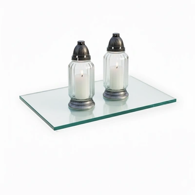 Szklana podstawka pod znicze lub świece 400x300mm bezbarwna